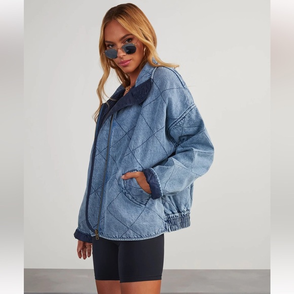 VICI Light Blue Quilted Jean Jacket - Picture 3 of 11